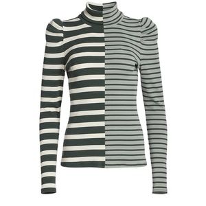 Veronica Beard Colorblock Cedar Turtleneck Top